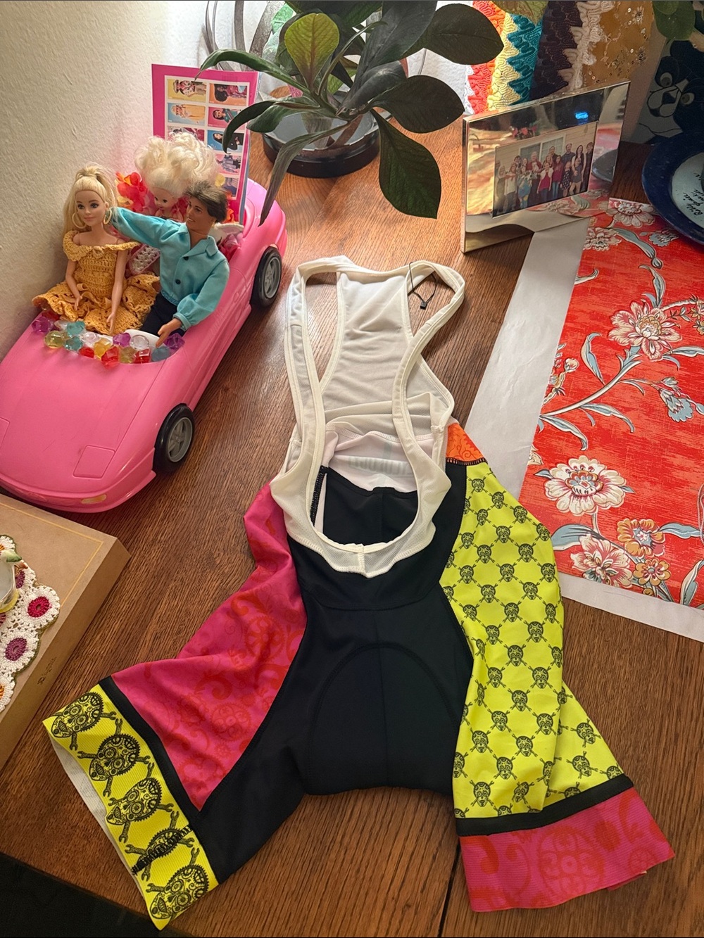 Cycology Australia Colorblock Cycling Jumpsuit - Black, Pink & Neon Yellow